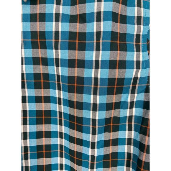 NWOT Land's End  No Iron Supima Teal Plaid Dress Shirt Size 4 - Picture 6 of 8